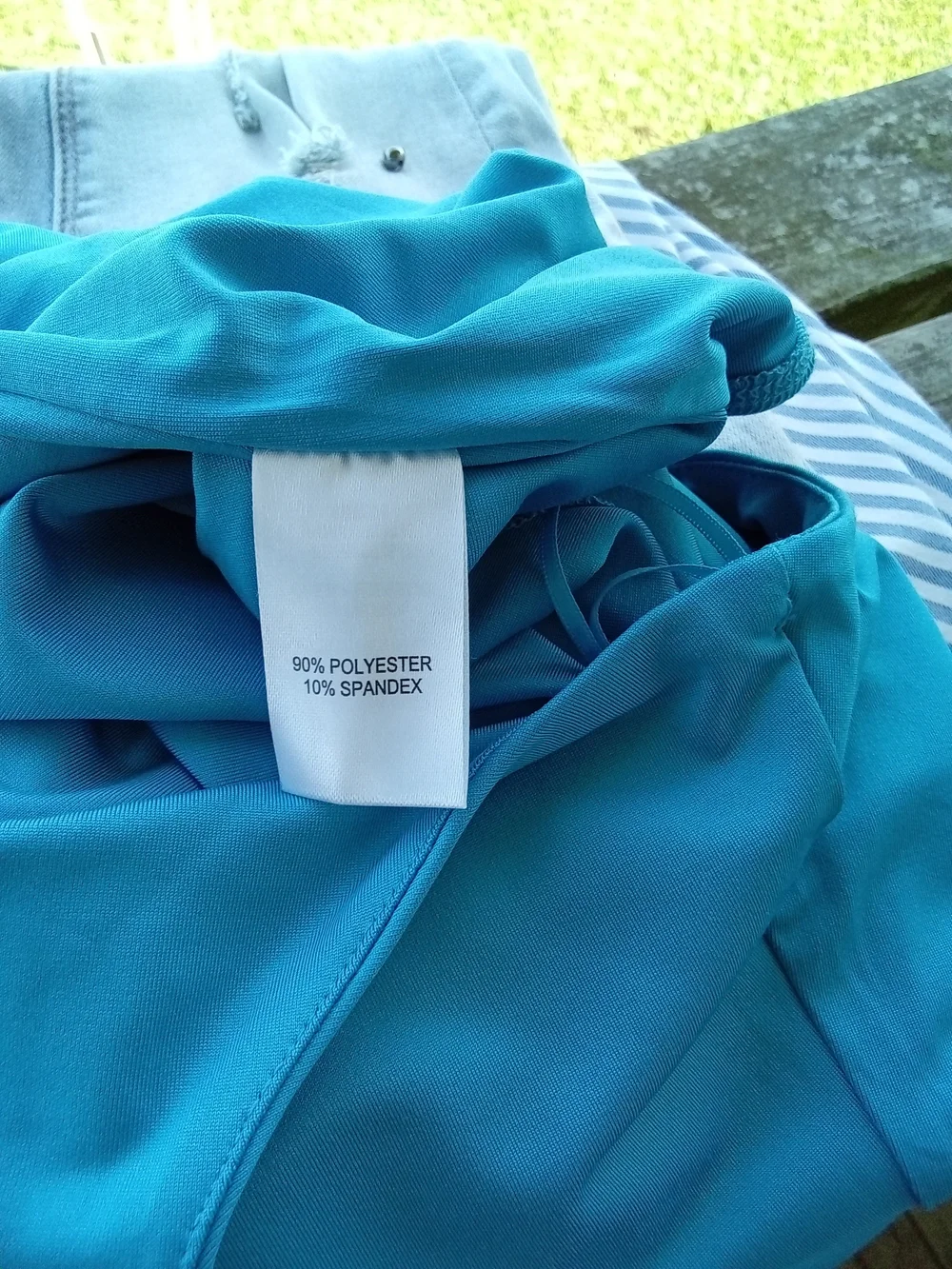 NWT GB Dillard's Turquoise Blue High Neck Sleeveless Thong Bodysuit Size M